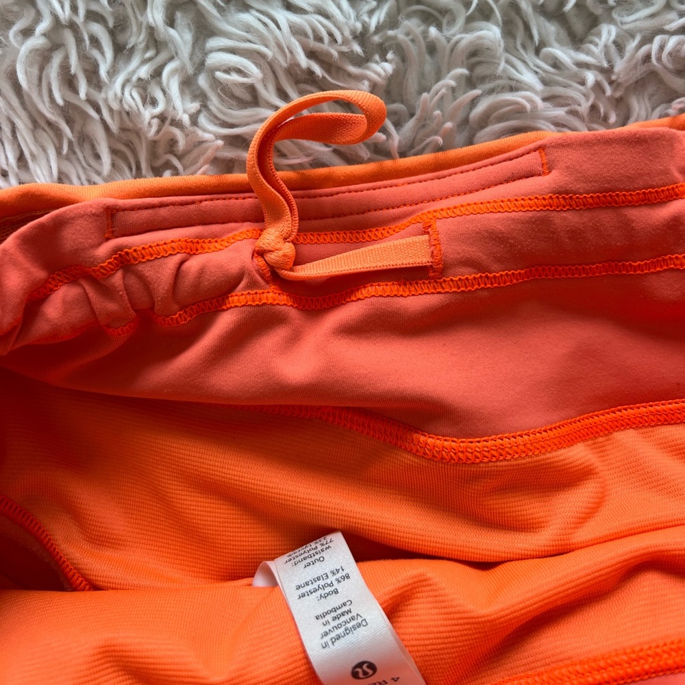 Orange Lululemon Speed Up Low-Rise Lined Short 2.5" - Picture 5 of 8